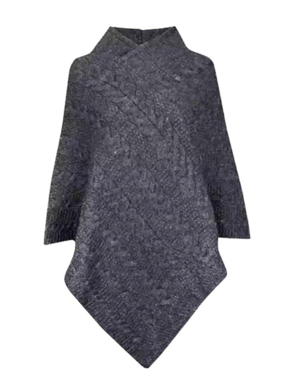 Inis Crafts Women's Charcoal 100% Wool Poncho
